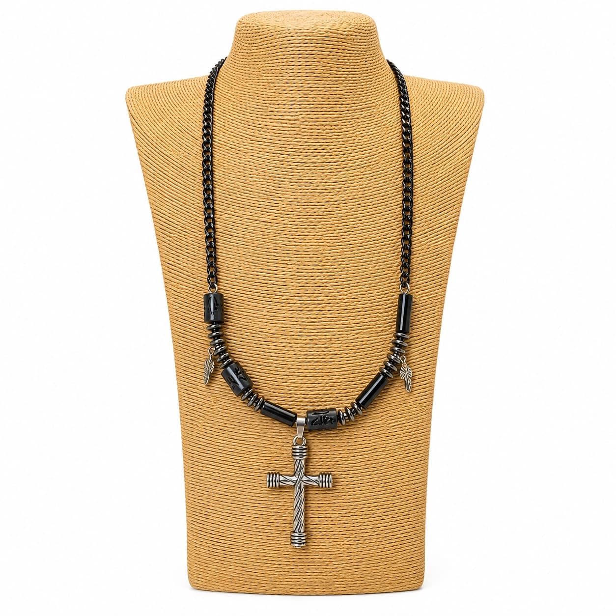 BLACK CROSS NECKLACE