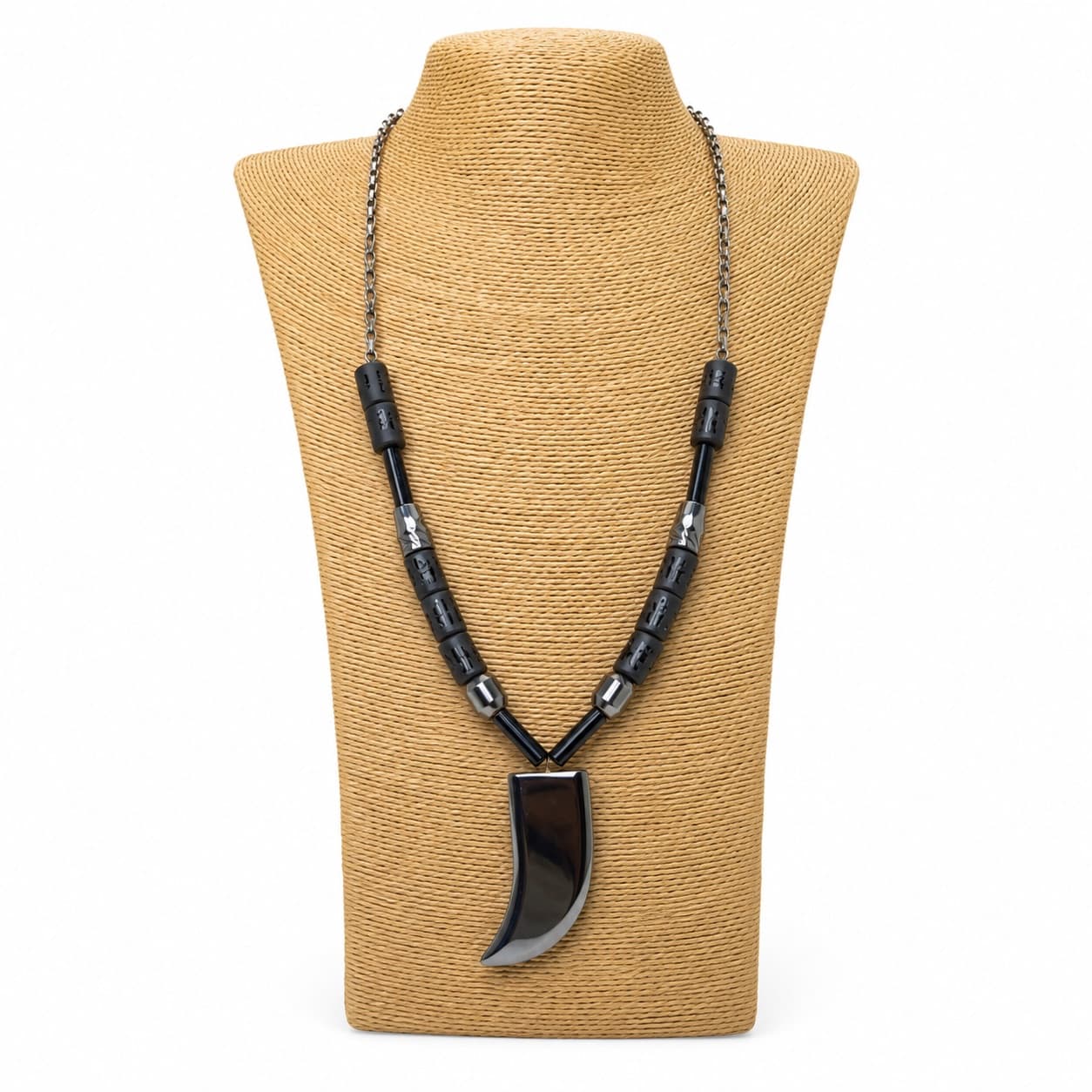 BLACK OBSIDIAN FANG NECKLACE