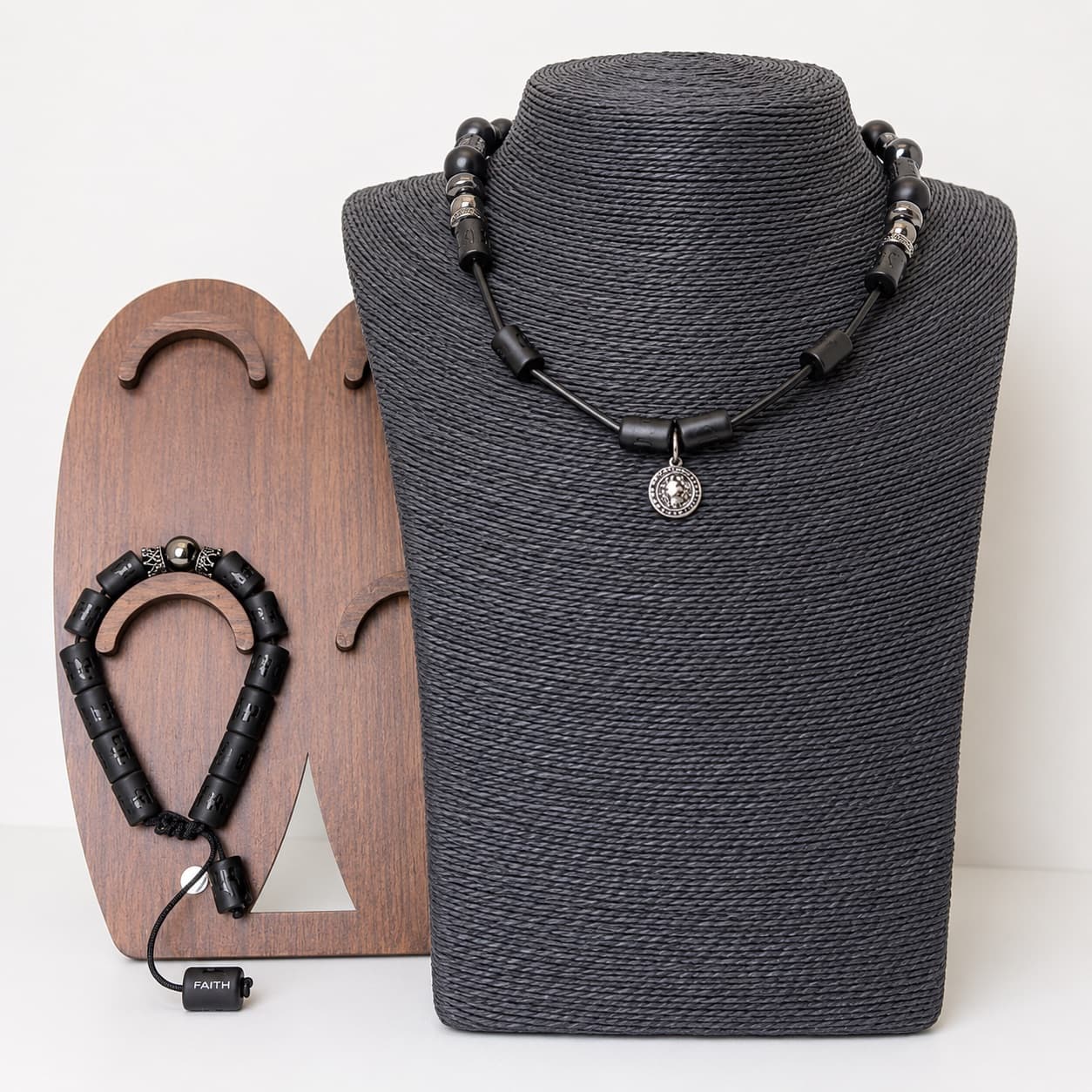 HEMATITE FAITH NECKLACE