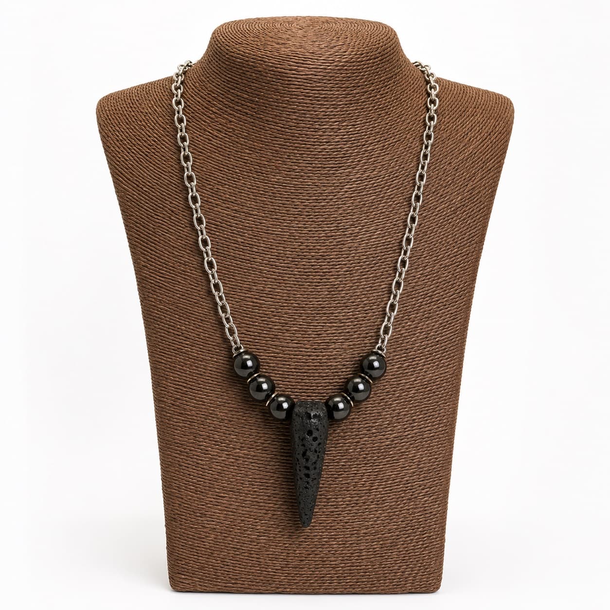 LAVA STONE AND HERMATITE NECKLACE